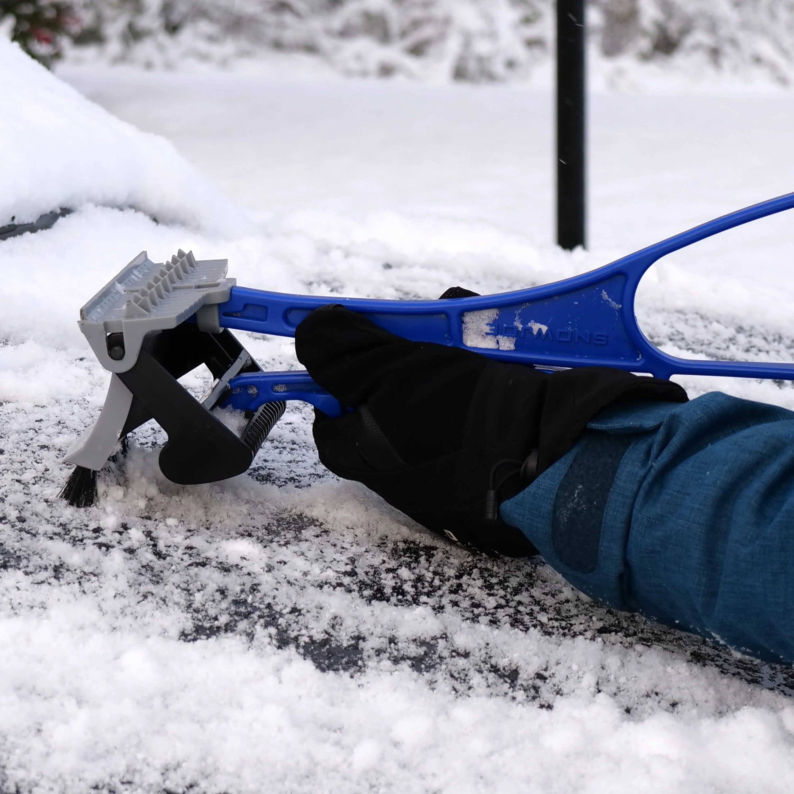 Snow Joe SJEG-DZ-PRO IceDozer Ice & Snow Scraper | Ice Breaking Teeth | Bristle Brush Attachment