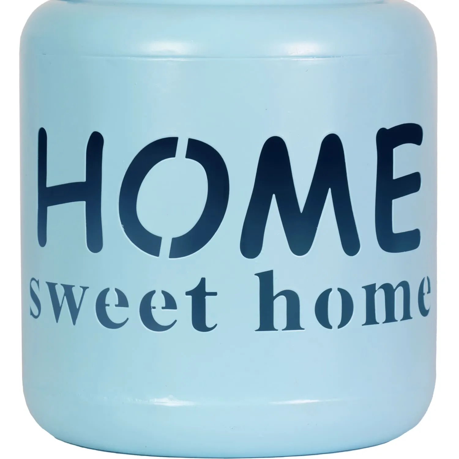 Solar Home Sweet Home Metal Garden Lantern in Blue, 7 Inch