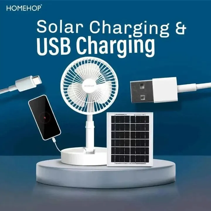 Solar rechargeable pedestal,table fan with dual use USB portable & 5200mAh lithium battery & 3 gear for Home and Office