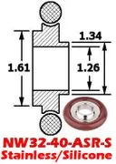 Stainless Adaptive Centering Ring NW32 to NW40 (NW32-40-ASR-S)