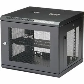 StarTech.com 4-Post 9U Wall Mount Network Cabinet, 19" Wall-Mounted Server Rack for Data / Computer Equipment, Small IT Rack Enclosure