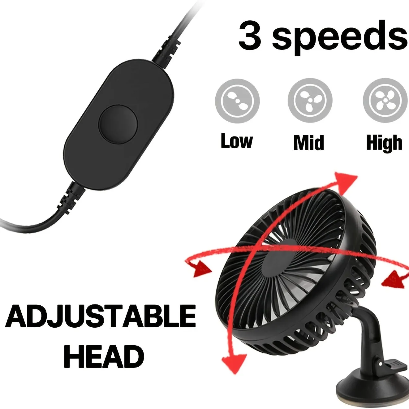 Stay Cool Anywhere, Anytime Portable USB Desk and Car Fan