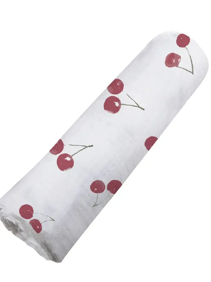 Sweetheart Cherry Bamboo Swaddle