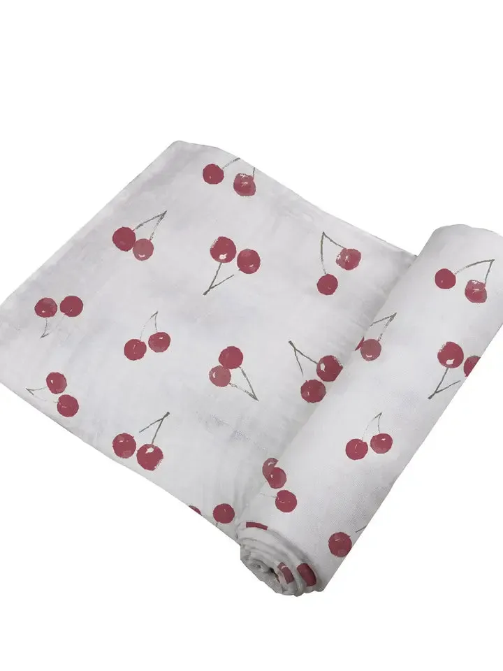 Sweetheart Cherry Bamboo Swaddle