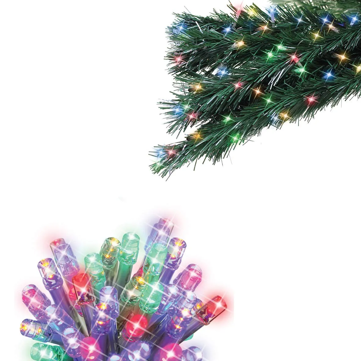 The Christmas Workshop 77000 500 Multi-Coloured LED Chaser Christmas Lights / Indoor or Outdoor Fairy Lights / 34.9 Metres / 8 Light Modes / Great For Christmas, Weddings & Gardens