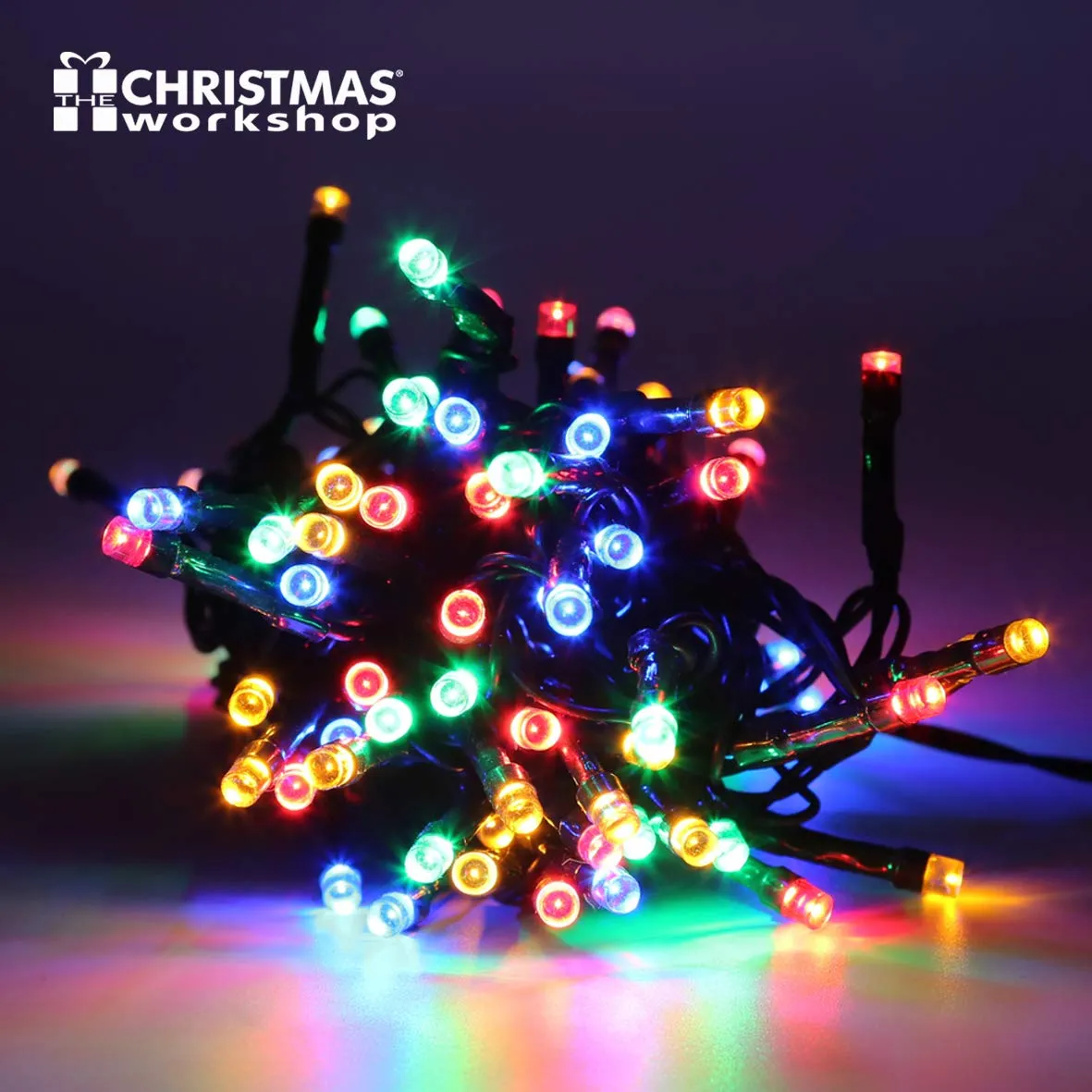 The Christmas Workshop 77000 500 Multi-Coloured LED Chaser Christmas Lights / Indoor or Outdoor Fairy Lights / 34.9 Metres / 8 Light Modes / Great For Christmas, Weddings & Gardens