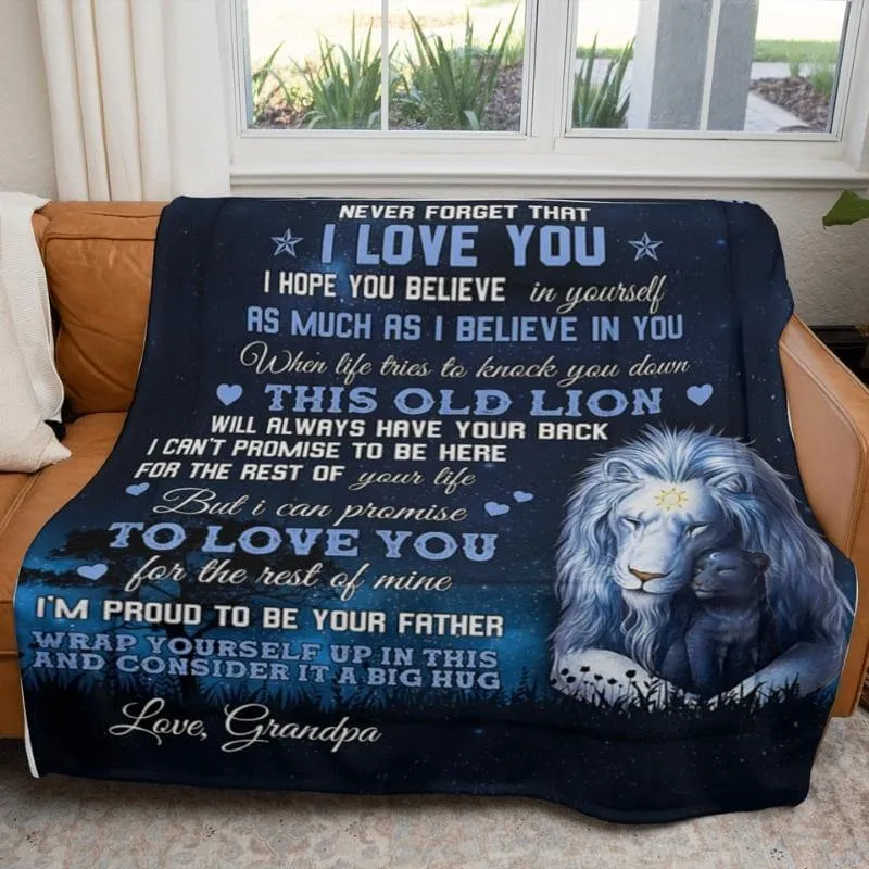 To My Granddaughter - From Grandpa - LionBlanket - F008 - Premium Blanket