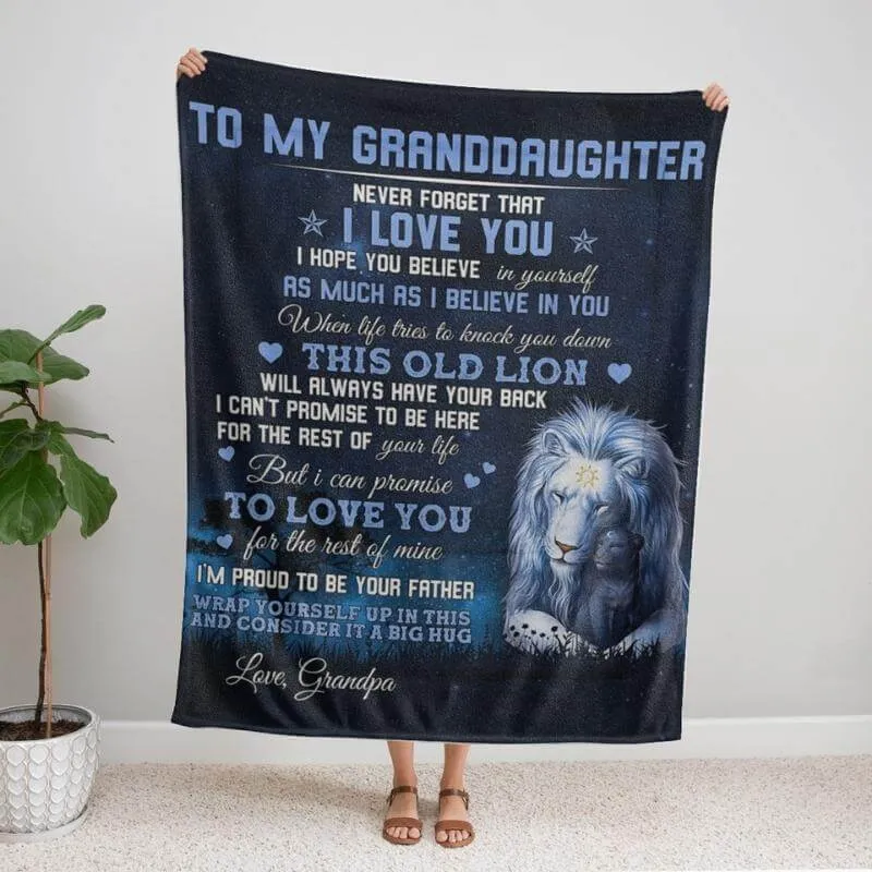 To My Granddaughter - From Grandpa - LionBlanket - F008 - Premium Blanket