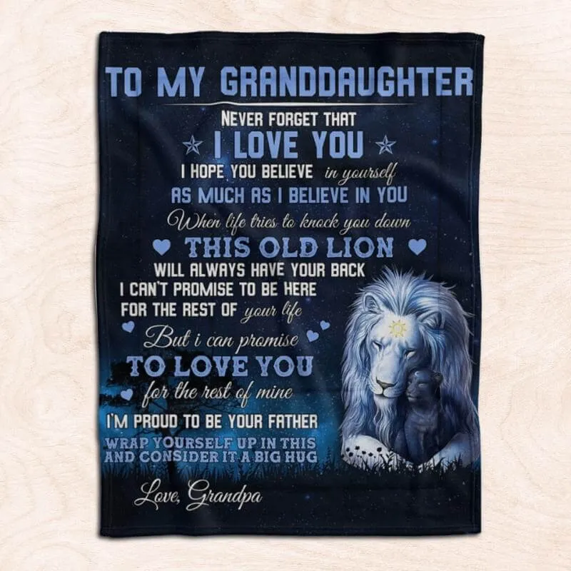 To My Granddaughter - From Grandpa - LionBlanket - F008 - Premium Blanket