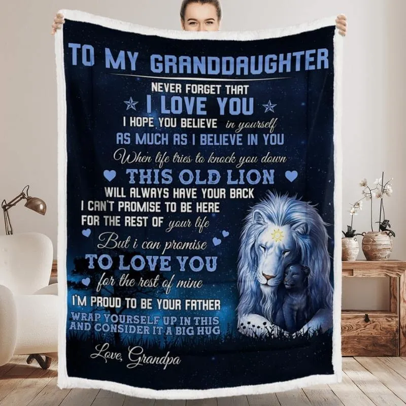 To My Granddaughter - From Grandpa - LionBlanket - F008 - Premium Blanket