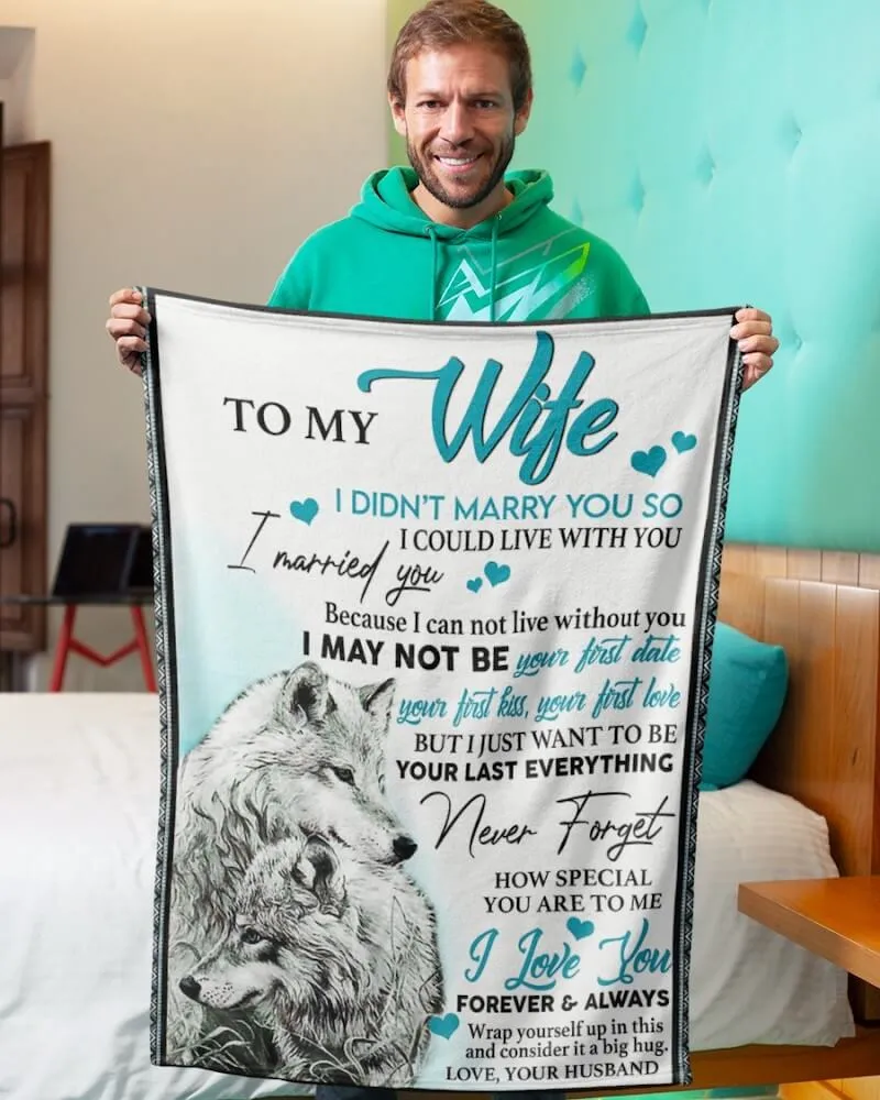 To My Wife - Wolf A245 - Premium Blanket