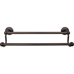 Top Knobs ED7ORBD Edwardian Bath Towel Bar 18 Inch Double - Plain Bplate Oil Rubbed Bronze