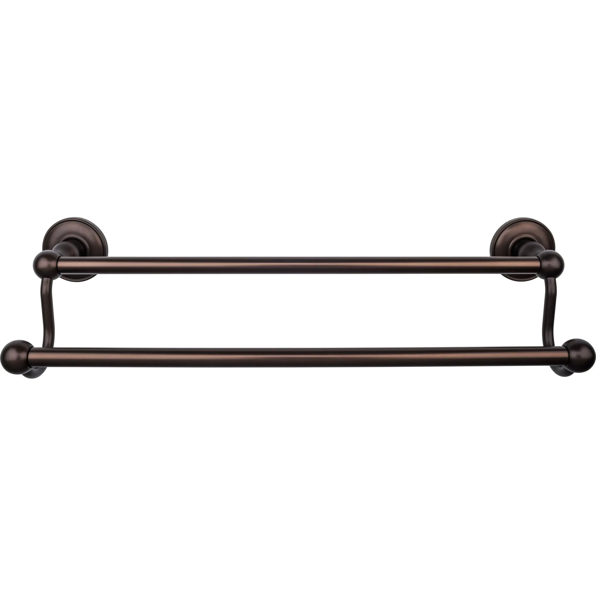 Top Knobs ED7ORBD Edwardian Bath Towel Bar 18 Inch Double - Plain Bplate Oil Rubbed Bronze