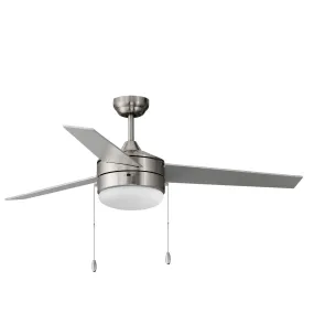 Trio 52" Ceiling Fan in Satin Nickel / Black