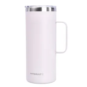 Tumbler With Handle 32oz Light Gray Coffee Mug, Stainless Steel Reusable Travel