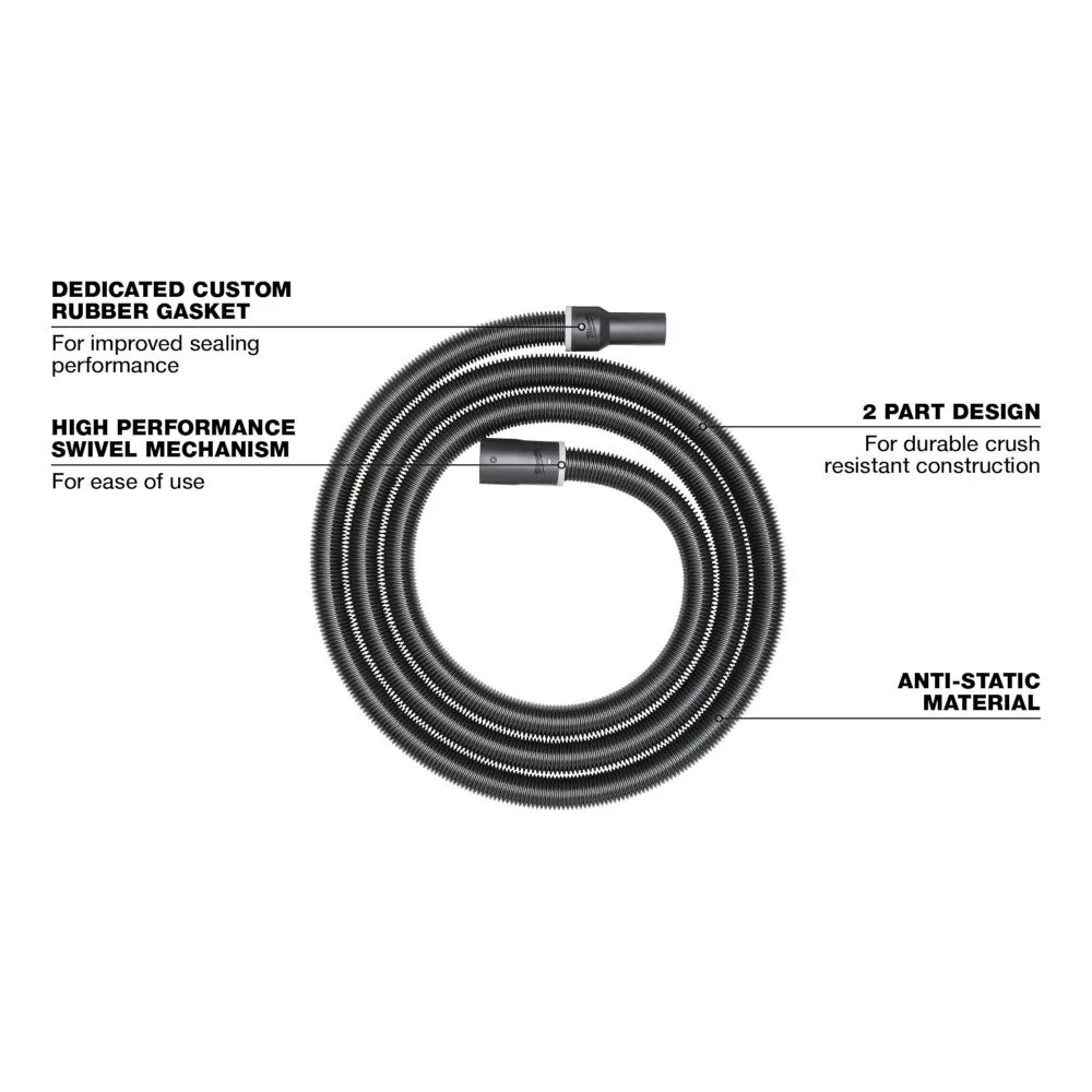 Vacuum Accessories - Milwaukee 1-7/8" x 16' Flexible Hose, 49-90-1984