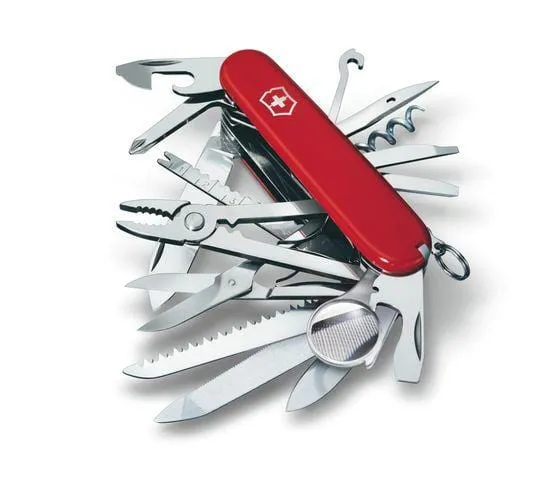 Victorinox Swiss Army Swiss Champ Medium Pocket Knife 91mm Red With 33 Functions - 1.6795