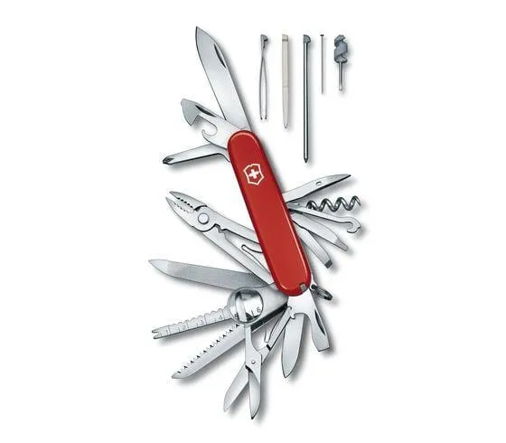 Victorinox Swiss Army Swiss Champ Medium Pocket Knife 91mm Red With 33 Functions - 1.6795