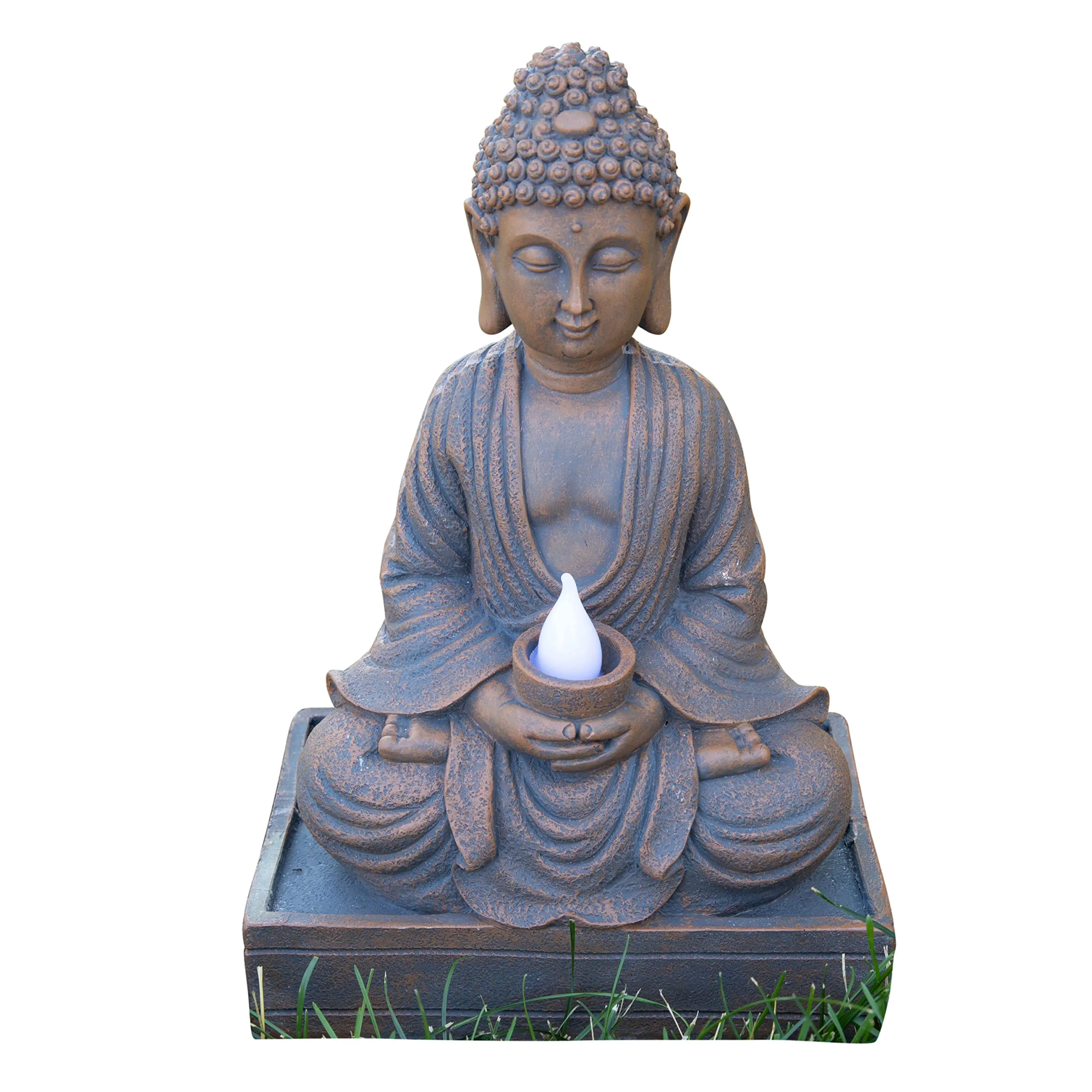 VP Home Glowing Serenity Meditative Buddha Solar Powered LED Outdoor Decor Garden