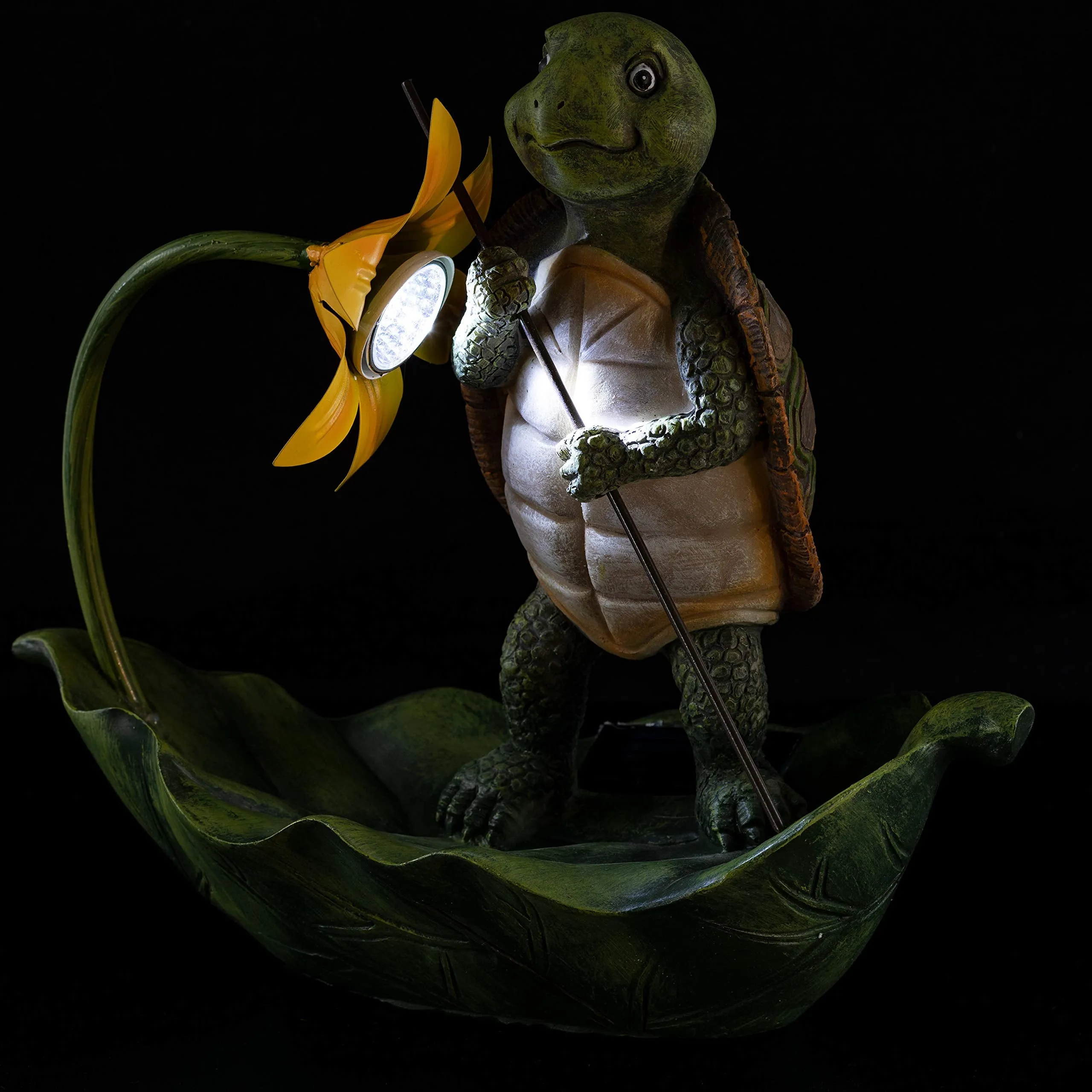 VP Home Turtle Lotus Leaf Raft Solar Powered LED Outdoor Decor Garden