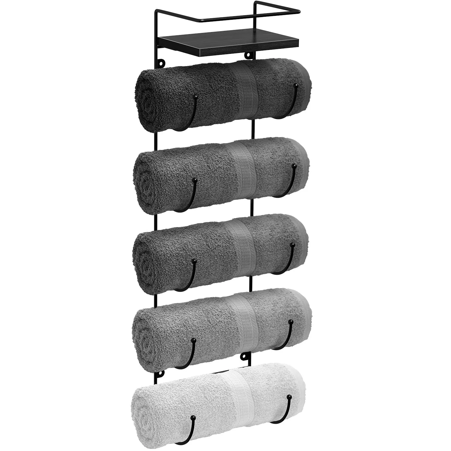 Wall Mounted Towel Rack with Shelf