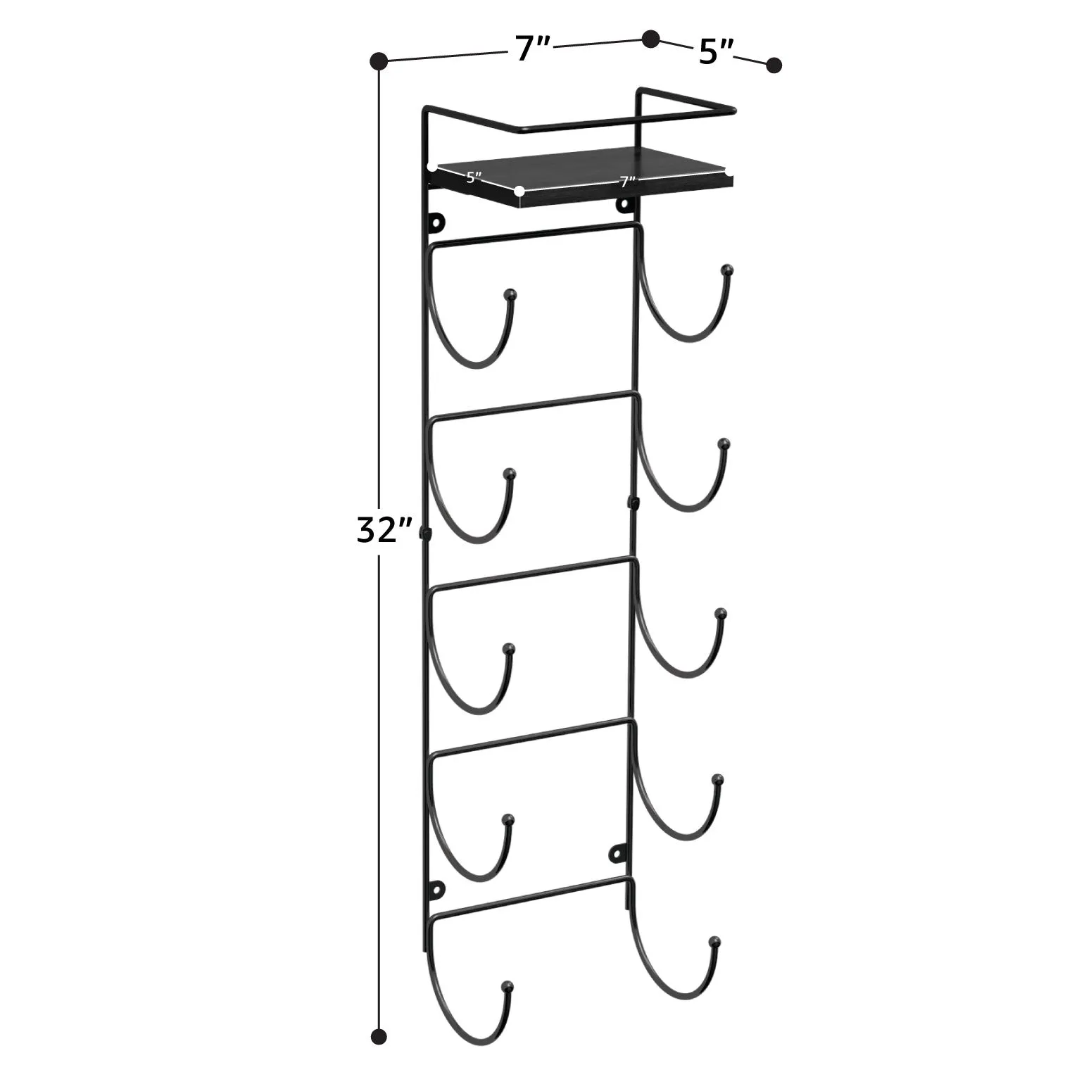 Wall Mounted Towel Rack with Shelf