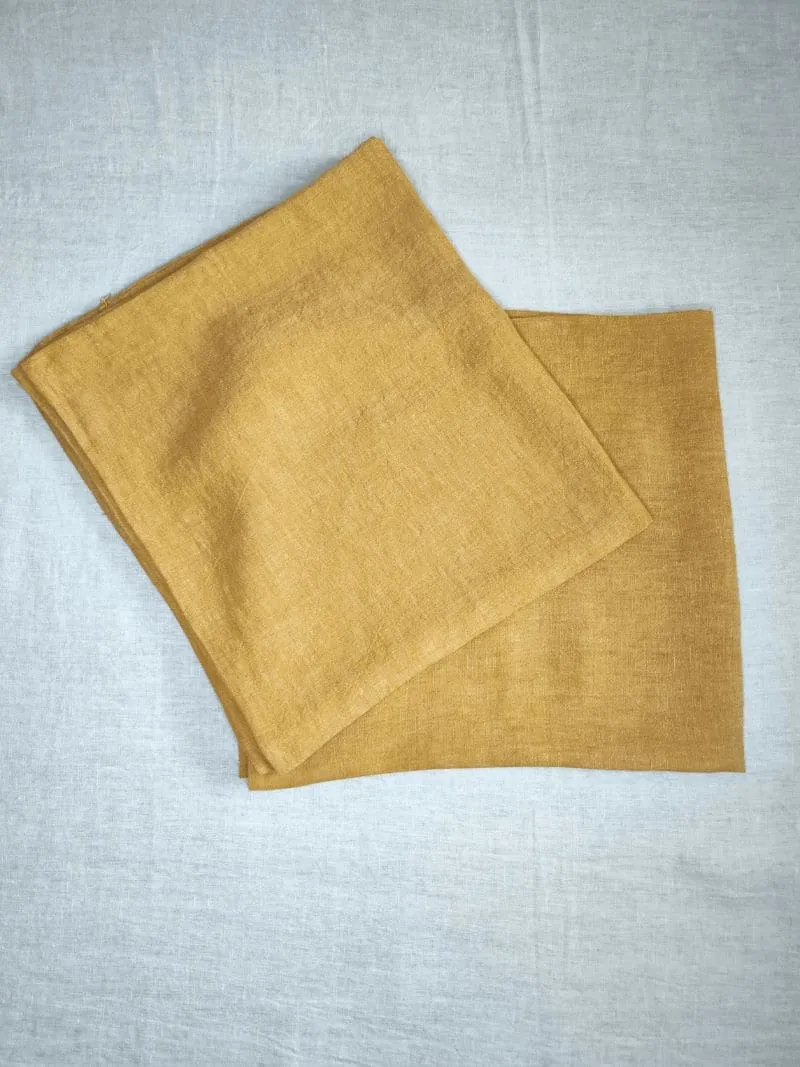 Yellow Linen Pillowcase set (2 pcs) - Eco-friendly, Handmade and Soft Stonewashed Linen