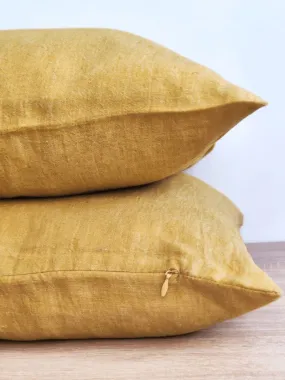 Yellow Linen Pillowcase set (2 pcs) - Eco-friendly, Handmade and Soft Stonewashed Linen